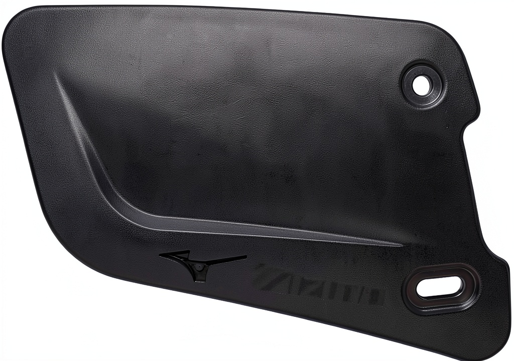 Mizuno M-Flap Jaw Protector attached to a baseball helmet